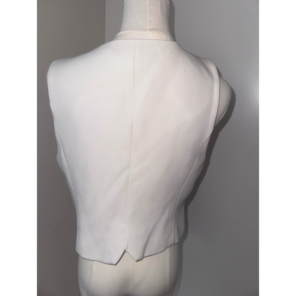 Fashion Nova White Vest Rhinestone Embellishment Bow Closure Womens L - Picture 3 of 5